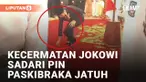 Presiden Jokowi Berjongkok Ambilkan Pin Anggota Paskibraka yang Terjatuh