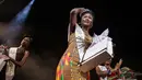 Miss Ghana, Rebecca Asamoah setelah dinobatkan sebagai pemenang Miss Africa Continent di Johannesburg, Afrika Selatan, 30 April 2016. Kontes kecantikan perdana di ‘'Benua Hitam'' ini diikuti 40 peserta dari negara-negara di Afrika. (JOHN Wessels/AFP)
