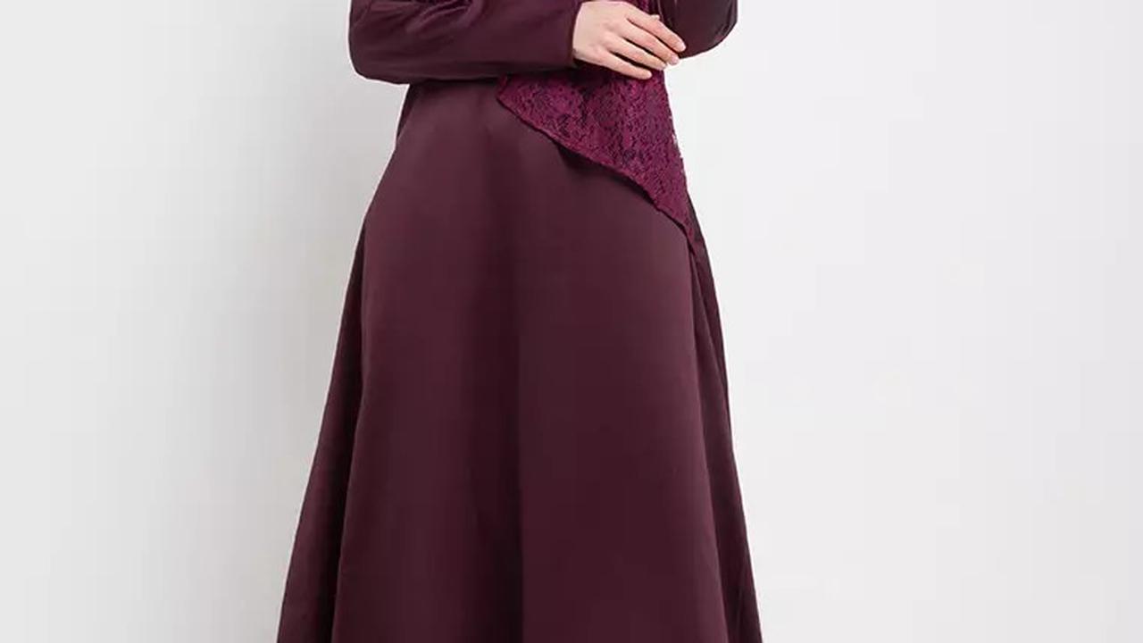 Baju Lebaran Brokat Warna Burgundy