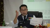 Gubernur Jabar Ridwan Kamil saat memimpin rapat Gugus Tugas Percepatan Penanggulangan COVID-19 Jabar di Mapolda Jabar, Kota Bandung, Rabu (27/5/20). (sumber foto: Humas Pemprov Jabar)