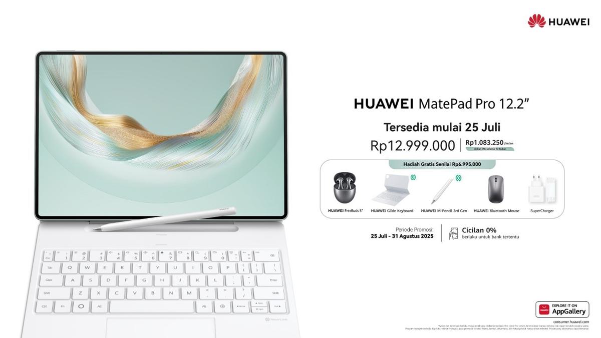 HUAWEI MatePad Pro 12.2 (2025) Tablet Super Produktif dengan Keyboard Inovatif &amp; WPS Office Level PC
