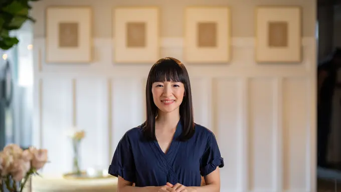 Marie Kondo dalam Sparking Joy. (Adam Rose/Netflix)