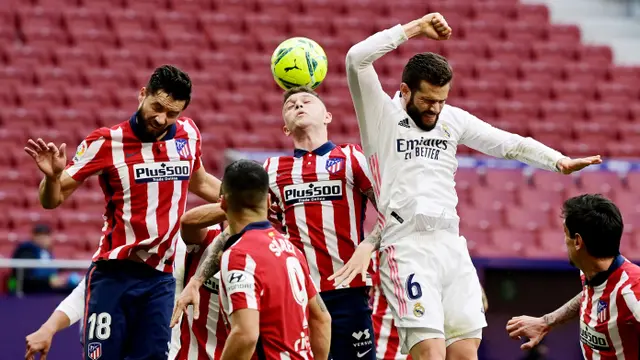 FOTO: Luis Suarez dan Karim Benzema Cetak gol, Derbi Madrid Berakhir Tanpa Pemenang