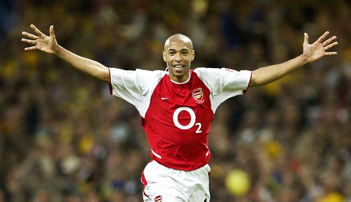 6. Thierry Henry (175 gol) - Penyerang asal Prancis ini menjadi predator ganas bersama Arsenal di kompetisi Premier League. Selama kariernya di Premier League, Henry telah menorehkan 175 gol. (AFP/Odd Andersen)