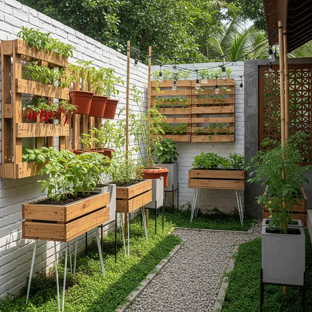 9 Model Kebun Sayur di Rumah Pakai Barang Bekas tapi Kelihatan Mahal