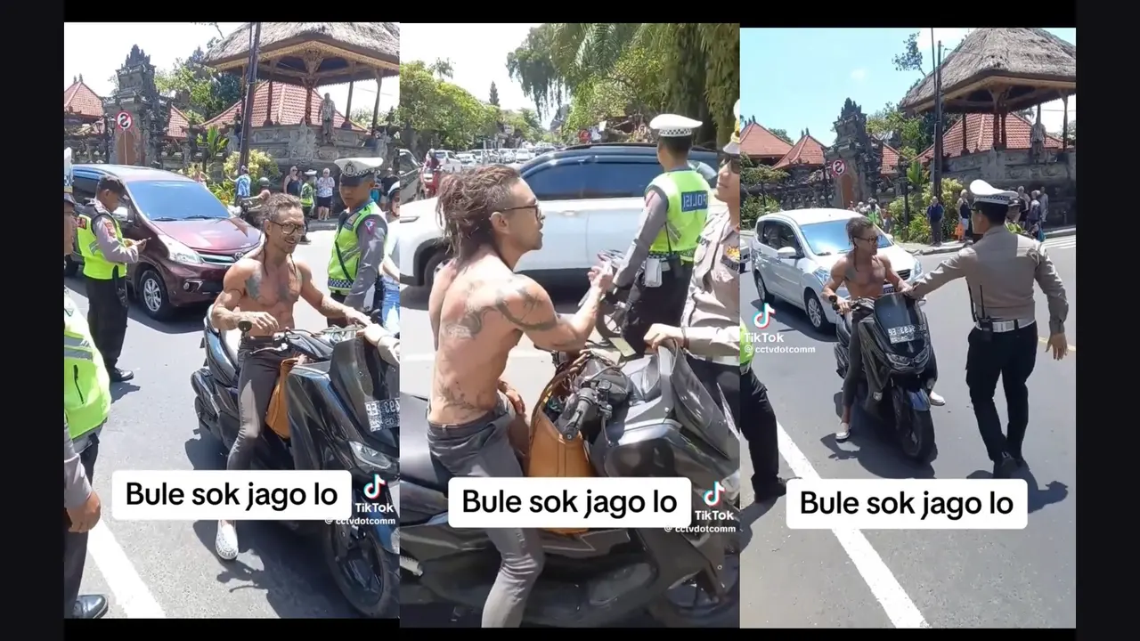 Bule Mengamuk Saat Dihentikan Polisi