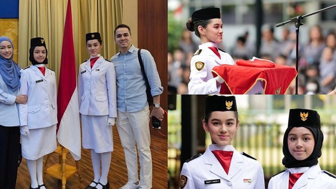 Bikin Orang Tua Terharu dan Bangga, 8 Potret Dua Putri Rionaldo Stokhorst Saat Jadi Anggota Paskibra