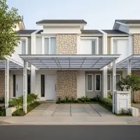 Desain Rumah di Cluster Kecil Ada Carport (AI)