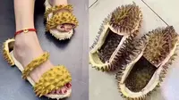 6 Sandal Jepit dari Kulit Durian Ini Bakal Bikin Kakimu Sakit, Berani Coba? (sumber: FB Azuarina Creative)