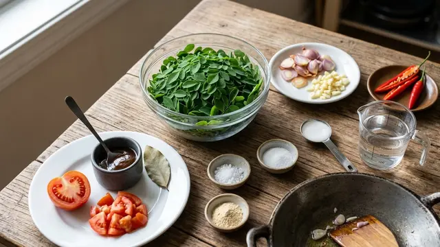 Resep Tumis Daun Kelor Bawang Putih (Foto: Gemini AI)