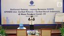 Menteri Ketenagakerjaan (Menaker) Ida Fauziyah memberi sambutan pada acara Deklarasi Gotong Royong menyikapi pandemi Covid-19 dalam masa PPKM Darurat di Kemnaker, Jakarta Selasa (13/7/2021). (Liputan6.com/HO/Kemnaker)
