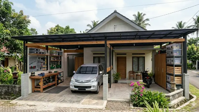 Rumah Sederhana dengan Garasi Luas (Foto: Gemini AI)