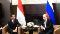 Presiden Jokowi menggelar pertemuan terbatas dengan Presiden Rusia Vladimir Putin. (Liputan6.com/Silvanus Alvin)