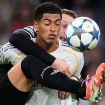 Dalam laga ini, Real Madrid mendominasi penguasaan bola mencapai 66 persen. Sebanyak 26 tembakan mampu dilepaskan dengan sembilan di antaranya tepat sasaran. (AP Photo/Manu Fernandez)