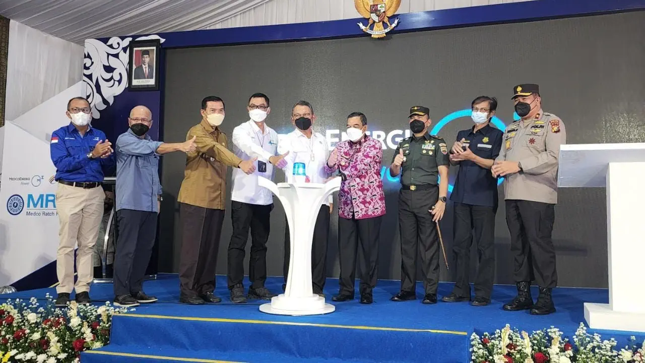 Menteri ESDM Arifin Tasrif meresmikan  Pembangkit Listrik Tenaga Gas Uap (PLTGU) 275 MW yang berlokasi di komplek industri Tenayan Raya, Pekanbaru, Riau. (Medco)