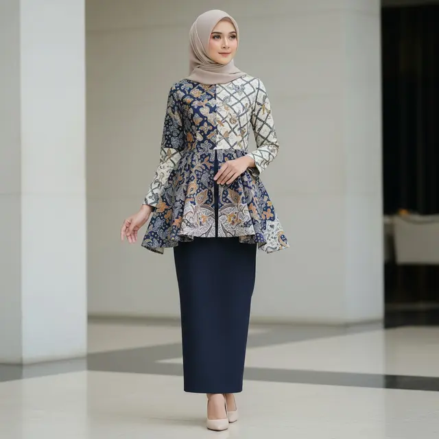 Model Batik Wanita Lebaran Terbaru dengan Potongan Simple