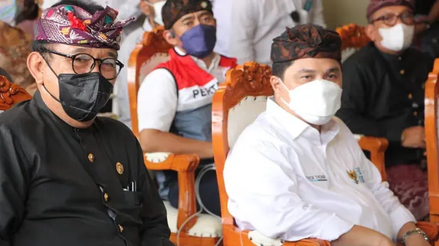 Menteri BUMN Erick Thohir di Bali. Erick Thohir mengatakan pengembangan Pelabuhan Benoa sebagai Bali Maritime Tourism Hub (BMTH) bertujuan mengakomodir produk lokal dari UMKM.(Dok BUMN)