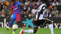 Ansu Fati saat tampil untuk Barcelona melawan Valencia di La Liga Spanyol (AFP)
