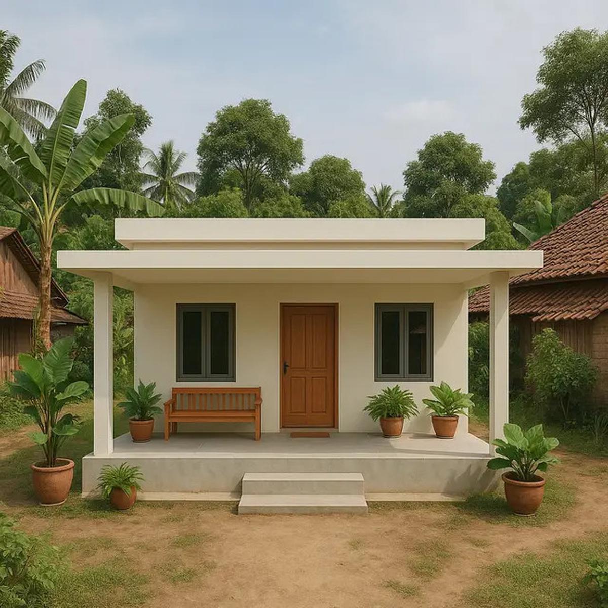7 Gambar Rumah Sederhana Ukuran 6x9 di Kampung dengan Atap Datar