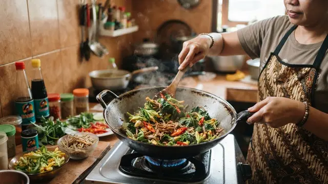 Cara Membuat Tumis Bunga Pepaya dengan Teri dan Cabai Rawit