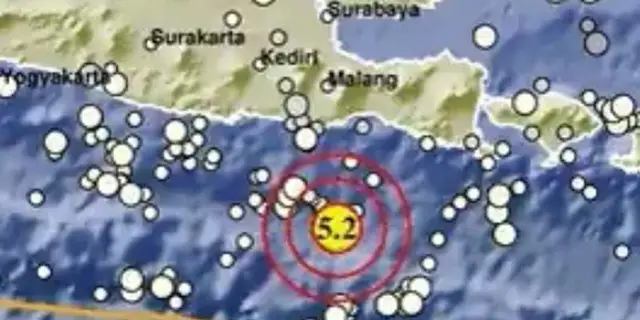 Gempa M5,2 Guncang Tenggara Malang, Tak Berisiko Tsunami