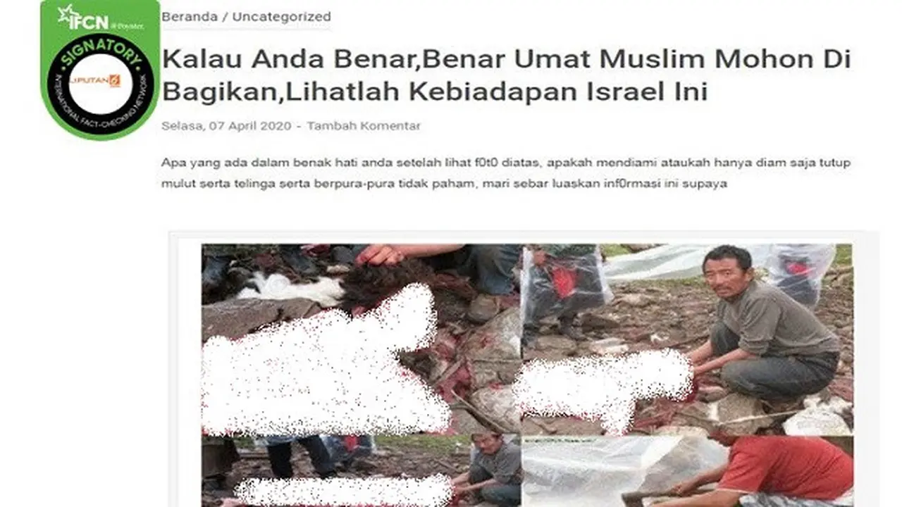 Gambar Tangkapan Layar Berita Tentang Jasad Dimutilasi