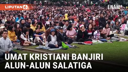 VIDEO: Ibadah Natal Bersama, Ribuan Umat Kristiani Banjiri Alun-Alun Salatiga