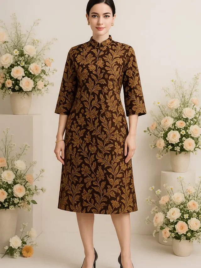 Model Batik Tunik Simpel Tapi Mewah untuk Wanita Kantoran