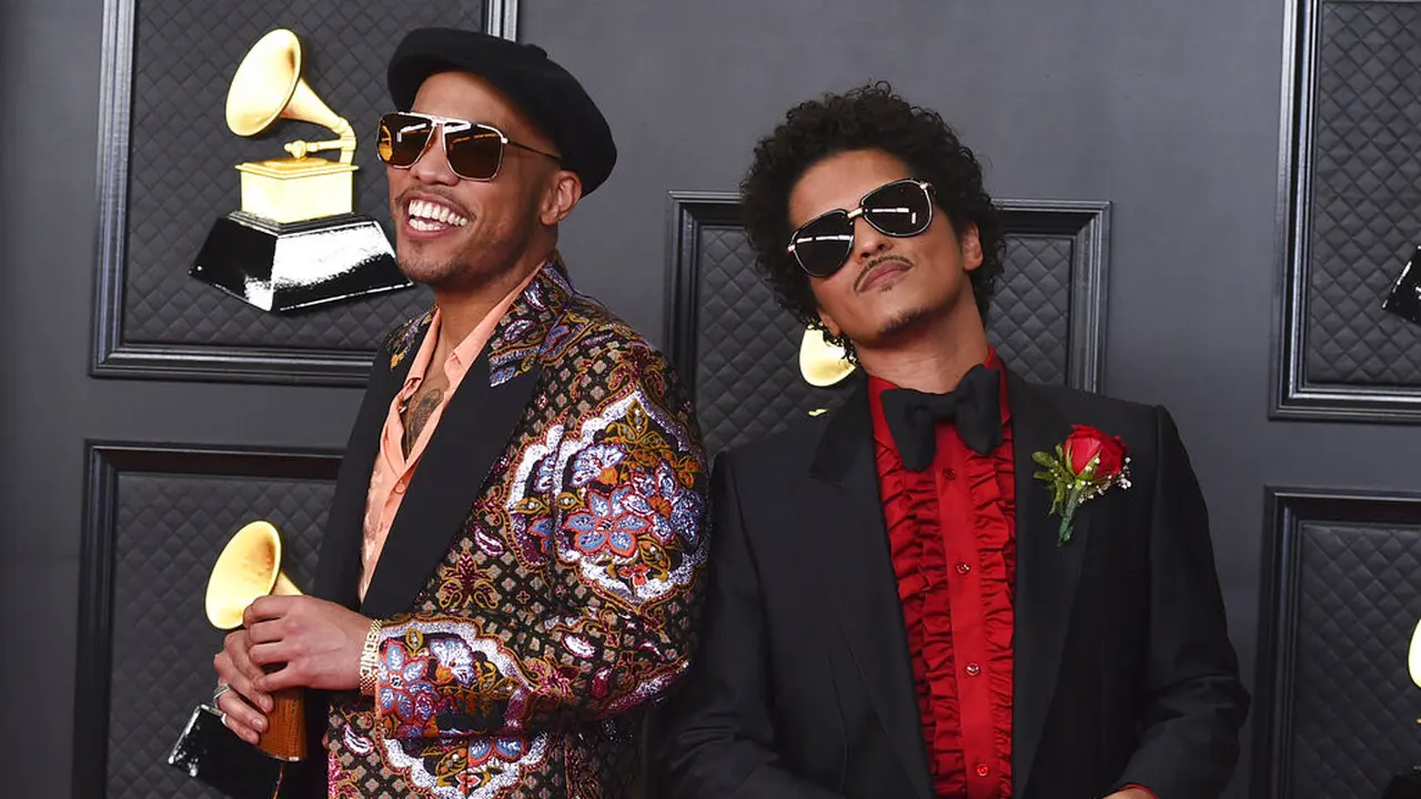Anderson .Paak, dan Bruno Mars dari Silk Sonic. (Jordan Strauss/Invision/AP, File)
