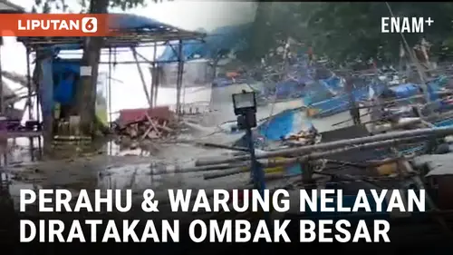 VIDEO: 'Teror' Ombak Besar di Garut, Ratusan Perahu dan Warung Nelayan Rusak Berat