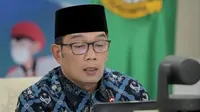 Gubernur Jabar Ridwan Kamil saat menghadiri jumpa pers via konferensi video dari Gedung Pakuan, Kota Bandung, Rabu (21/7/2021). (Foto: Pipin/Biro Adpim Jabar)