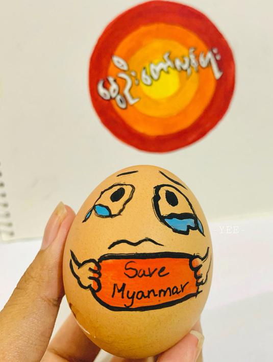 FOTO: Menyuarakan Perlawanan Lewat Telur Paskah di Myanmar - Global Liputan6.com