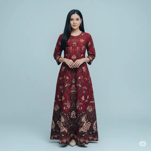 14 Model Gamis Batik Untuk Pesta Pernikahan Terbaru 2025, Elegan dan Menawan!