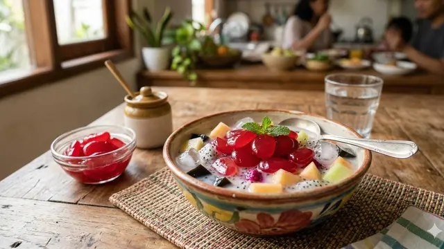 Kolang-kaling warna merah alami (Foto: Gemini AI)