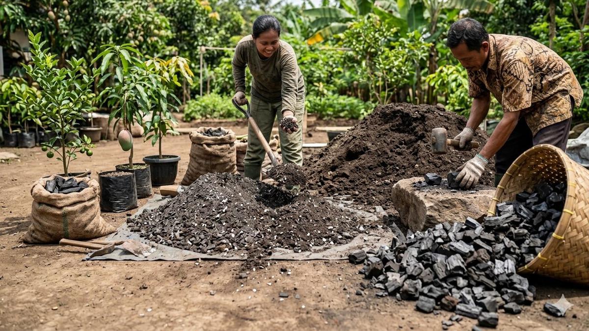 7 Langkah Membuat Media Tanam dari Arang Tempurung Kelapa untuk Tanaman Buah Agar Subur