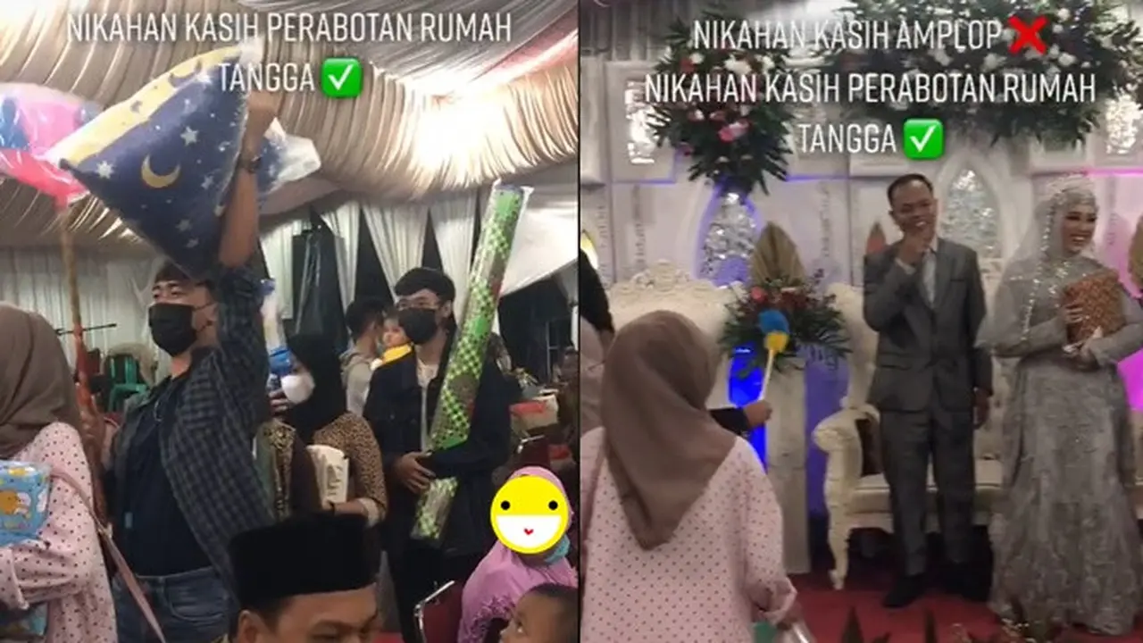 Anti Mainstream, Rombongan Ini Bawa Perabot Rumah Tangga untuk Kado Pernikahan