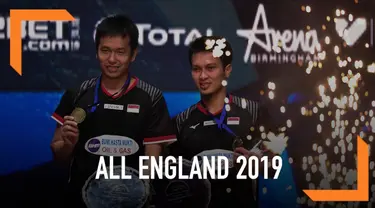 Pasangan ganda putra Indonesia Muhammad Ahsan dan Hendra Setiawan berhasil meraih gelar juara All England 2019. Mereka sukses kalahkan duet  Malaysia Aaron Chia dan Soh Wooi Yik di laga final.