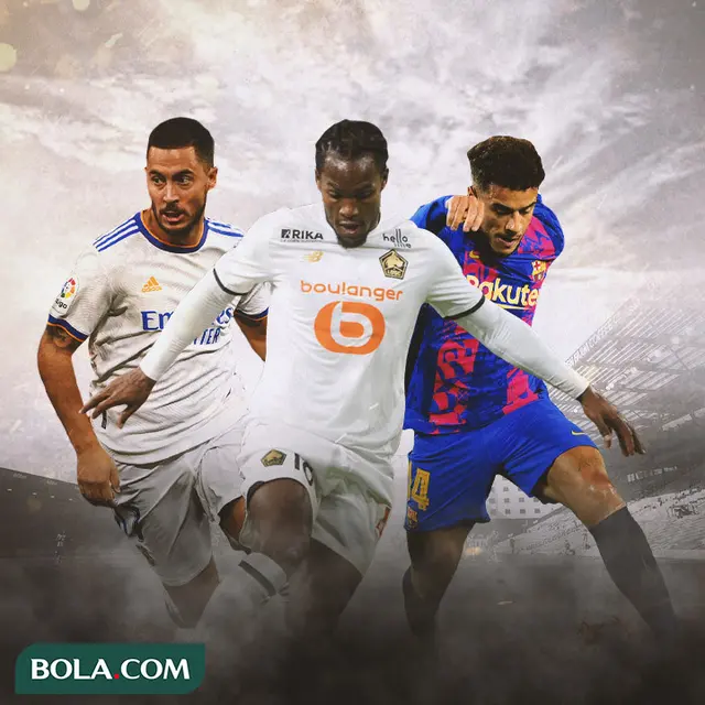 Ilustrasi - Eden Hazard, Renato Sanches, Philippe Coutinho