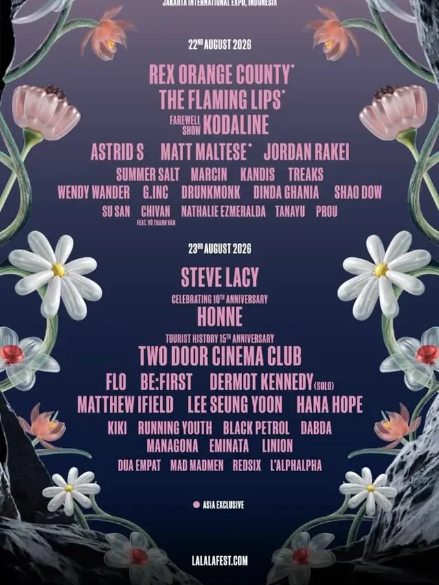 Lineup LaLaLa Festival 2026 di Jakarta. (Instagram/@lalala.fest)