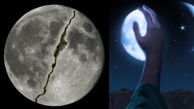 Ilustrasi Membelah Bulan (Sumber: Okezone Muslim)
