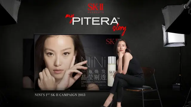 Nini dengan kampanye ikonis pertama dengan SK-II di tahun 2013