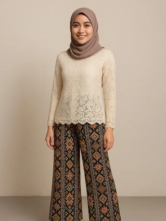 Baju Atasan Brokat Cocok Bawahan Apa? Ini 10 Padu Padan yang Tepat Supaya Tidak Norak/ Ilustrasi oleh AI