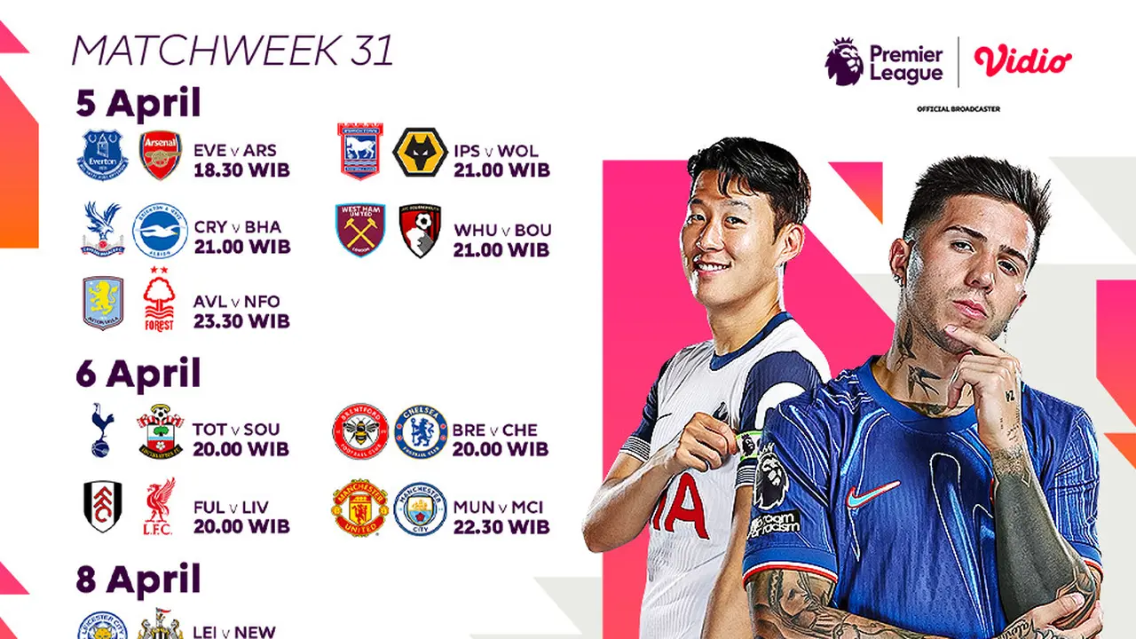 Link Streaming Jadwal Liga Inggris 2024/25 di Vidio Akhir Pekan Ini
