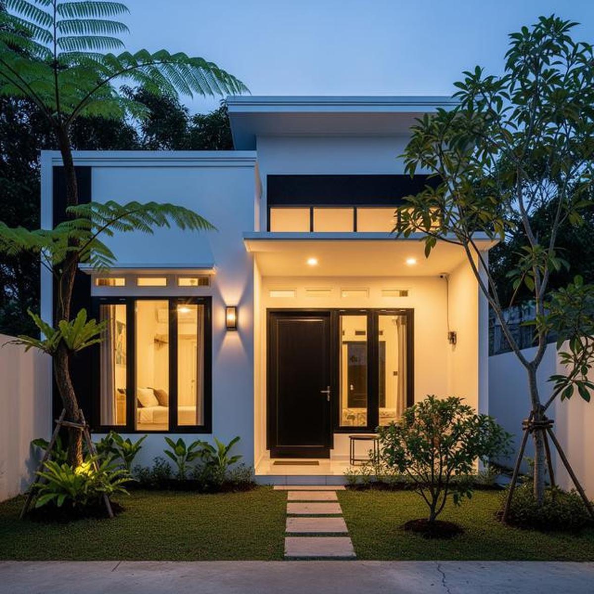 9 Desain Rumah Kecil Minimalis Kombinasi Warna Putih dan Hitam, Elegan di Lahan Terbatas