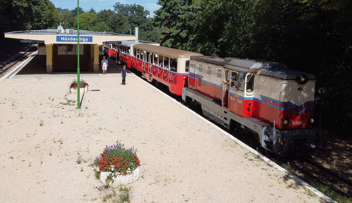 Seorang anak bekerja di Stasiun Kereta Anak Huvosvolgy di Budapest, Hungaria pada 26 Agustus 2020. Di bawah pengawasan orang dewasa, anak-anak itu bertanggung jawab mengoperasikan sakelar jalur dan sinyal, mencetak tiket, dan memberikan informasi kepada penumpang. (Xinhua/Attila Volgyi)