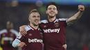 Brace yang dicetak Jarrod Bowen berhasil menambah pundi-pundi gol pemain berkebangsaan Inggris tersebut. Musim ini, ia telah mencetak 5 gol dalam 21 penampilannya di Liga Inggris. Total sudah ada 14 gol sejak dirinya didatangkan The Hammers pada musim 2016/17 lalu. (AP/Ian Walton)