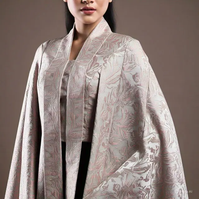 Model Kebaya Brokat Modern Terbaru dengan Cape