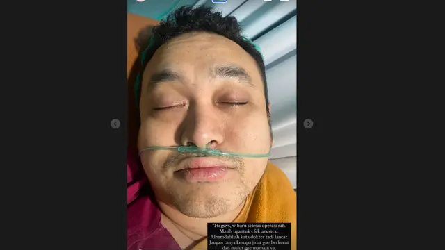 Gilang Dirga Jalani Operasi Usus Buntu Setelah Sempat Dilarikan ke IGD Karena Alami Sakit Perut. (instagram.com/adieztyfersa)