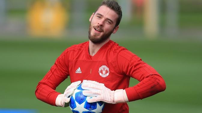 Penjaga gawang Manchester United asal Spanyol, David de Gea. (AFP/Lindsey Parnaby)