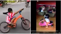 Aksi Calon Pembalap Kecil yang Bergaya Seperti Profesional (Youtube :Abudzal qifari)